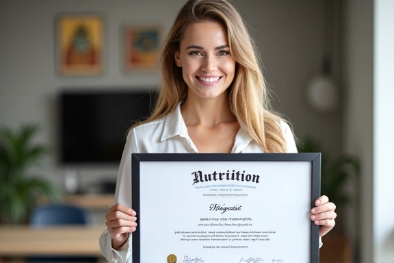 Nutricionista principal de NutriVida MX sonriendo y mostrando un diploma enmarcado